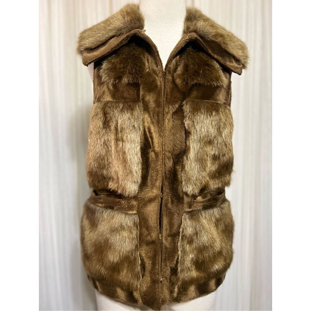RLZ Brown Faux Fur Vest Size XXS